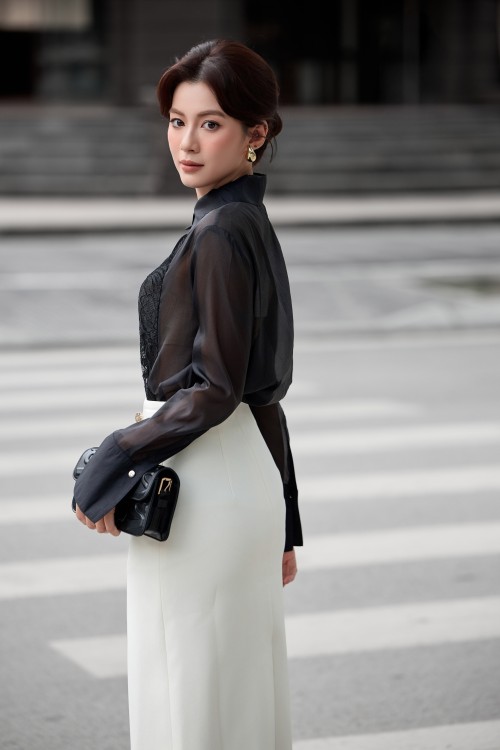 Sixdo Black Organza Shirt